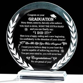 Movdyka Graduation Gifts for Women Men Crystal Plaque with Light Base Class of 2024 Graduation Gifts for Her Him Girls College University High School Middle Happy Graduation Decorations Gifts Ideas