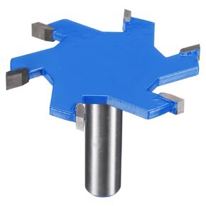 HARFINGTON T Slot Cutter Rabbet Router Bit 1/2" Shank 3-15/16" (100mm) x 13/32" (10mm) 6 Wing Carbide Slotting Cutter Rabbeting Slab Flattening Router Bits for Wood