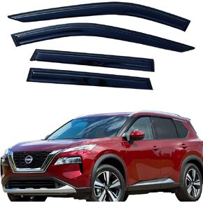 Tape On Window Visor Compatible with 2021 2022 2023 Nissan Rogue S SV SL, Side Vent Window Deflector Rain Guard Shade, Truck Accessories-4pcs