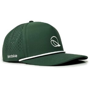 Golf Hat Snapback with Rope Design, Water Proof, Moisture Wicking, Breathable, Quick Drying, High Performance Golf Hat, The Captain 2 Golf Cap Green Hat with White Rope