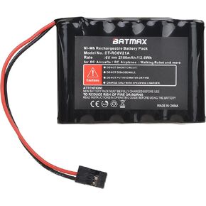 حزمة بطارية جهاز استقبال Batmax 6 فولت 2100 مللي أمبير في الساعة مع موصلات Hitec لطائرات RC/جهاز استقبال طائرات RC بطارية RX Hitec, Futaba, JR
