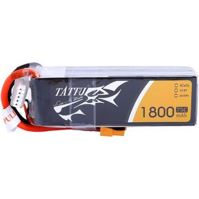 Tattu 14.8V 1800mAh 4S 75C LiPo Battery Pack with XT60 Plug for FPV Racing LRC Freestyle CX Pro Quadcopter Vortex