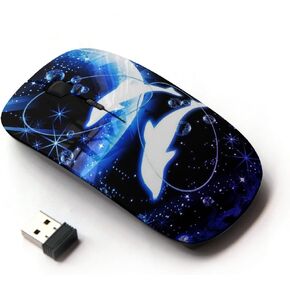 [ Optical 2.4G Wireless Mouse [ Crescent Moon Dolphins Sea ] in Kuwait