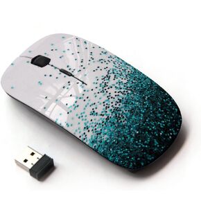 [ Optical 2.4G Wireless Mouse [ Balloons Dots Sky Beige Teal ] in Kuwait
