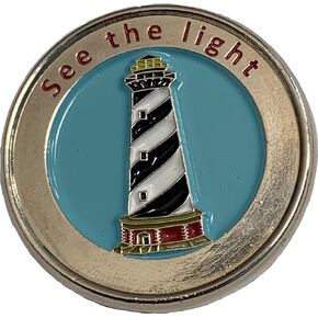 Sobriety lighthouse pin: Addiction recovery gifts for men or women in AA, living sober, 12 step, 12 traditions