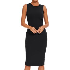 BEGOING Women's Ruched Bodycon Midi Dress 2024 Summer Casual Sleeveless Tank Dress Party Club Cocktail Dresses