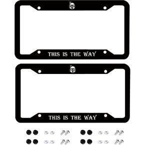2PCS License Plate Frame License Plate Cover with Screw Caps Cover Set (Black_LPF_1) in Saudi Arabia