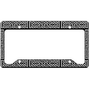 Celtic Knot Gray License Plate Frame Chrome Metal,Novelty License Plate Cover,Auto License Car Tag Holder, Gifts for Men,for Women,Wife,Husband