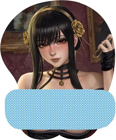 Spy Family Yor Forger Japanese Anime Figure 3D Mouse Pad with Wrist Rest Support Soft Silicone Oppai Computer Mousepads for Office (Version 1) in Saudi Arabia