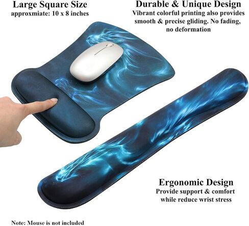 Meffort Inc Mouse Pad Wrist Support & Gaming Keyboard Wrist Pad Combo Set – Durable Ergonomic Anti Slip Non-Slip Square Base Rest Support - USA Flag in Saudi Arabia