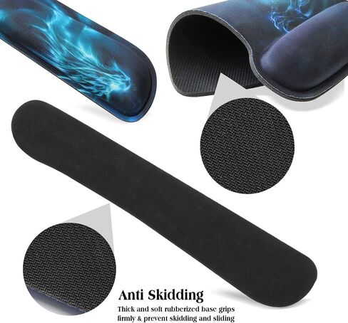Meffort Inc Mouse Pad Wrist Support & Gaming Keyboard Wrist Pad Combo Set – Durable Ergonomic Anti Slip Non-Slip Square Base Rest Support - USA Flag in Saudi Arabia