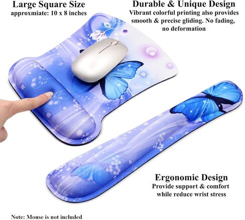 Meffort Inc Mouse Pad Wrist Support & Gaming Keyboard Wrist Pad Combo Set – Durable Ergonomic Anti Slip Non-Slip Square Base Rest Support - USA Flag in Saudi Arabia