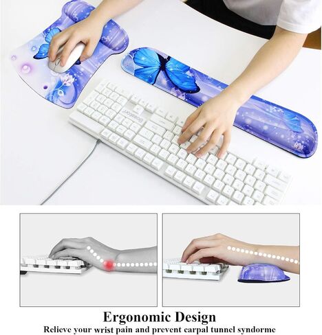 Meffort Inc Mouse Pad Wrist Support & Gaming Keyboard Wrist Pad Combo Set – Durable Ergonomic Anti Slip Non-Slip Square Base Rest Support - USA Flag in Saudi Arabia
