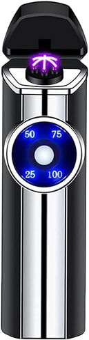 Windproof Lighter Outdoor, Triple-Arcs Electric Lighter, Rechargeable USB Lighter, Flameless Plasma Lighter with Battery Indicator (Colour) in Saudi Arabia