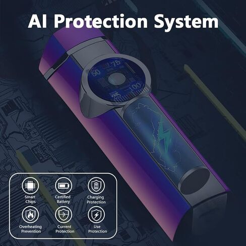 Windproof Lighter Outdoor, Triple-Arcs Electric Lighter, Rechargeable USB Lighter, Flameless Plasma Lighter with Battery Indicator (Colour) in Saudi Arabia