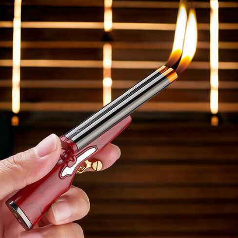 Butane Torch Lighter, Soft Flame Lighter, Refillable Adjustable Vintage Lighter, Cool Jet Flame Lighter, Unique Gift for Men, Candle Camping Outdoor Lighter (No Butane Fuel) Maroon in Saudi Arabia