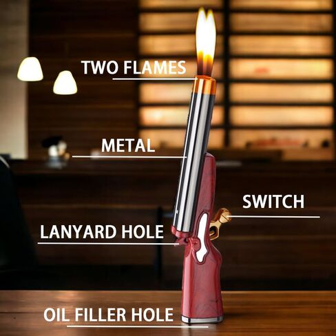 Butane Torch Lighter, Soft Flame Lighter, Refillable Adjustable Vintage Lighter, Cool Jet Flame Lighter, Unique Gift for Men, Candle Camping Outdoor Lighter (No Butane Fuel) Maroon in Saudi Arabia