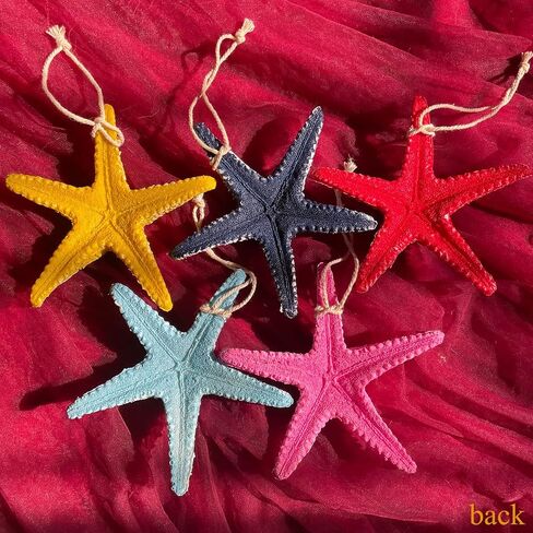 YOKIOU 1 PCS Artificial Resin Starfish Large Light Blue 4.9in Hanging Star Fish DIY Craft Beach Lake House Home Wedding Decor (1*Light Blue) in Saudi Arabia