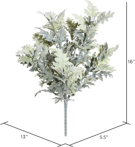 Vickerman Everyday 16 "شجيرة ميلر مغبرة خضراء صناعية متجمعة 2 عبوة - شجيرة نباتات داخلية صناعية - مساحات خضراء لديكور المنزل أو المكتب - صيانة مجانية in Saudi Arabia