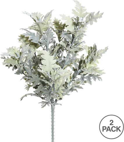 Vickerman Everyday 16 "شجيرة ميلر مغبرة خضراء صناعية متجمعة 2 عبوة - شجيرة نباتات داخلية صناعية - مساحات خضراء لديكور المنزل أو المكتب - صيانة مجانية in Saudi Arabia