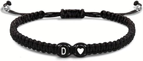 Heart Initial Bracelets for Boys Girls Charms Handmade Adjustable Rope Braided Letter Matching Bracelet for Couple Best Friends Letter A-Z Friendship Bracelets in Saudi Arabia