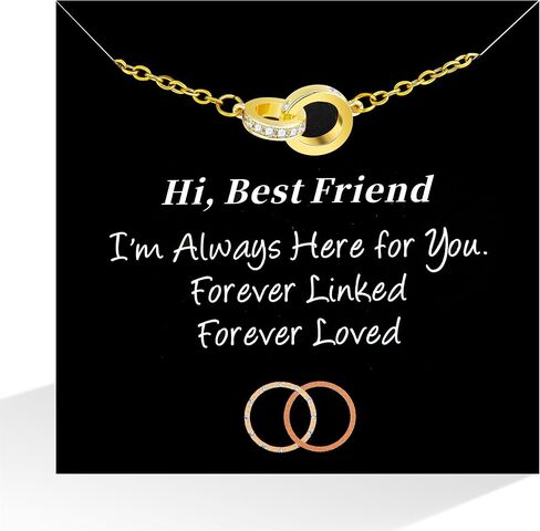 14K Gold Plated Dainty Interlock Pendant Bracelet-Friendship Adjustable Circle Link Bracelets Gifts Trendy for Women Teen Girls in Saudi Arabia