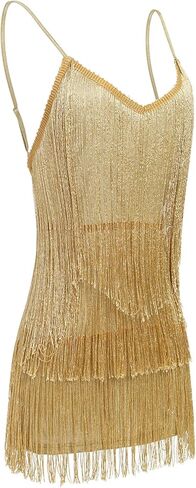 Women Elegant Sexy Deep V-Neck Halter Sparkly Fringe Dress Spaghetti Trendy Backless Sleeveless Slim Evening Party Dress in Saudi Arabia