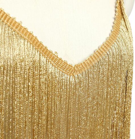 Women Elegant Sexy Deep V-Neck Halter Sparkly Fringe Dress Spaghetti Trendy Backless Sleeveless Slim Evening Party Dress in Saudi Arabia