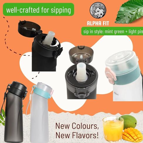 زجاجة مياه منكهة، زجاجة مياه مع كبسولات نكهة، زجاجة مياه للأطفال، زجاجة مياه زرقاء 25 أونصة 750 مل (نيو بلو - زجاجة واحدة (25 أونصة/750 مل) + 3 كبسولات بنكهات عشوائية) in Saudi Arabia