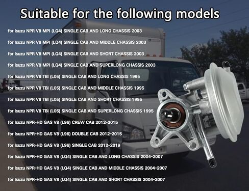 904-862 Vacuum Pump,Compatible with 1995-2020 Izuzu NPR NPR-HD L96 LQ4 LY6 L31 LQ4 L05 L4 V8,Replacement# OE 97241035,8972410351 in Saudi Arabia
