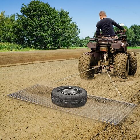 YITAMOTOR ATV UTV 6 × 3 أقدام حصيرة سحب متينة شديدة التحمل من الزنك والفولاذ الشبكي لتسوية سطح الحقل للسحب اليدوي أو السيارة in Saudi Arabia