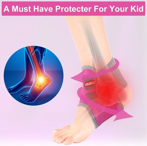 Kids Ankle Brace Supports Breathable Neoprene Ankle Stabilizer Adjustable Child Ankle Protector Wraps Sports Dance Foot Support Arch Supports for Sports Protection Ankle Sprain Joint Pain 2PCS in Kuwait