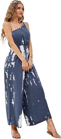 BUENOS NINOS Jumpuits for women one shoulder Waist elastic jumpsuits with Pockets in Saudi Arabia