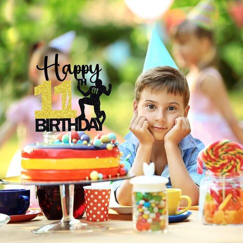 كرة القدم سعيد 11 عيد ميلاد كعكة توبر، 11 سنة، الأولاد هبوط الرجبي الرياضة موضوع عيد ميلاد لوازم زينة الحفلات in Saudi Arabia