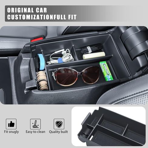 Center Console Organizer Tray Compatible with Ford Escape 2020-2023 2024 and Ford Bronco Sport 2021-2023 2024 Accessories,ABS Material Hidden Secondary Storage box -Blcak in Saudi Arabia