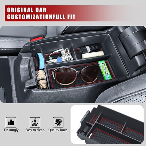 Center Console Organizer Tray Compatible with Ford Escape 2020-2023 2024 and Ford Bronco Sport 2021-2023 2024 Accessories,ABS Material Hidden Secondary Storage box -Blcak in Saudi Arabia