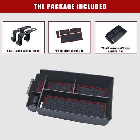 Center Console Organizer Tray Compatible with Ford Escape 2020-2023 2024 and Ford Bronco Sport 2021-2023 2024 Accessories,ABS Material Hidden Secondary Storage box -Blcak in Saudi Arabia