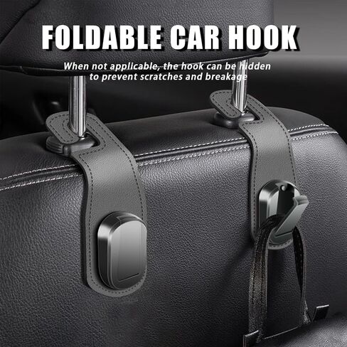 Car Seat Hooks, Magnetic Leather Purse Hanger, Universal Multifunctional Car Bag Hooks, Car Accessories Interior for Bag, Back Seat Organizer Car Hidden Hook, Headrest Hooks for Car in Saudi Arabia