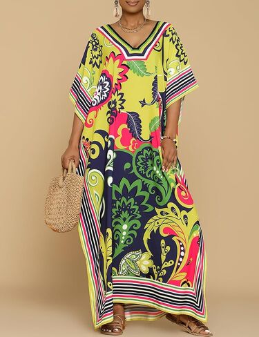 Bsubseach Womens Caftan Swimsuit Cover Ups for Swimwear Boho Maxi Dress Summer Beach Outfits in Saudi Arabia