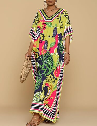 Bsubseach Womens Caftan Swimsuit Cover Ups for Swimwear Boho Maxi Dress Summer Beach Outfits in Saudi Arabia