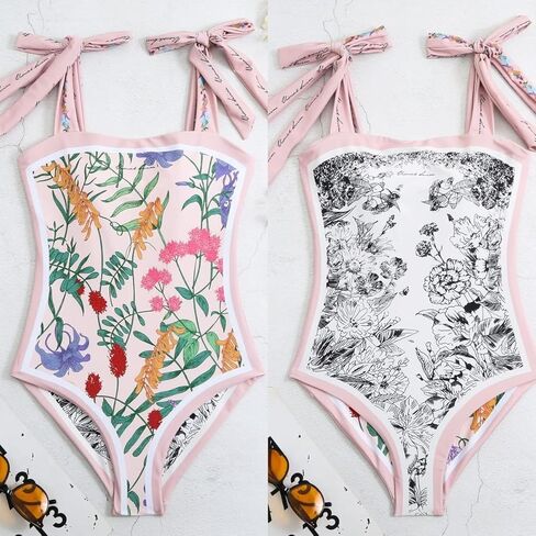 ملابس سباحة قطعة واحدة زهرية قابلة للعكس للنساء in Kuwait