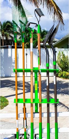 24 Inch Large Steel Hand Tool Rack with Mounting Hardware for Open Trailers Storage, Up to 6 Tools, Green in Saudi Arabia