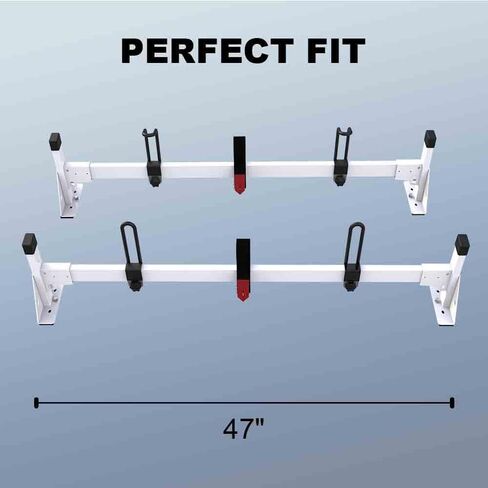 حامل سلم على سقف الشاحنة عالي التحمل مقاس 48 بوصة - سعة 500 رطل، يناسب 2013-On Ram ProMaster City، لمسة نهائية بيضاء مضادة للتآكل in Kuwait