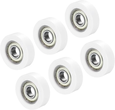 PATIKIL Nylon U Groove Pulley Wheel 5x21x7mmmm, 6 Pack Bearing Guide Track Sliding Conveyor Roller for Door Window Drawer Hardware Driving Mechanical, White in Saudi Arabia