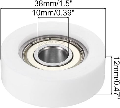 PATIKIL Nylon U Groove Pulley Wheel 5x21x7mmmm, 6 Pack Bearing Guide Track Sliding Conveyor Roller for Door Window Drawer Hardware Driving Mechanical, White in Saudi Arabia