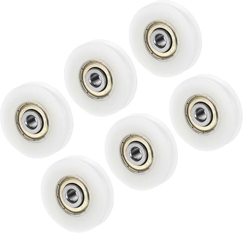 PATIKIL Nylon U Groove Pulley Wheel 5x21x7mmmm, 6 Pack Bearing Guide Track Sliding Conveyor Roller for Door Window Drawer Hardware Driving Mechanical, White in Saudi Arabia