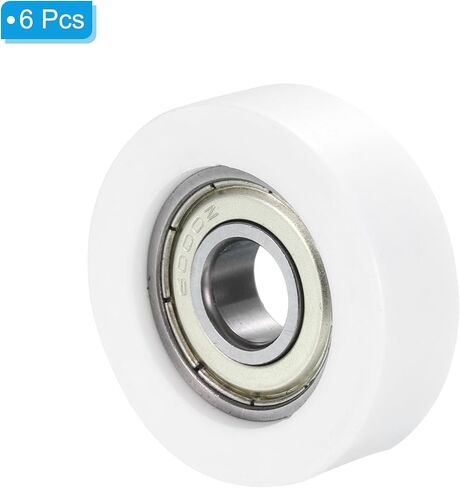 PATIKIL Nylon U Groove Pulley Wheel 5x21x7mmmm, 6 Pack Bearing Guide Track Sliding Conveyor Roller for Door Window Drawer Hardware Driving Mechanical, White in Saudi Arabia