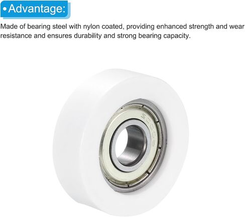 PATIKIL Nylon U Groove Pulley Wheel 5x21x7mmmm, 6 Pack Bearing Guide Track Sliding Conveyor Roller for Door Window Drawer Hardware Driving Mechanical, White in Saudi Arabia