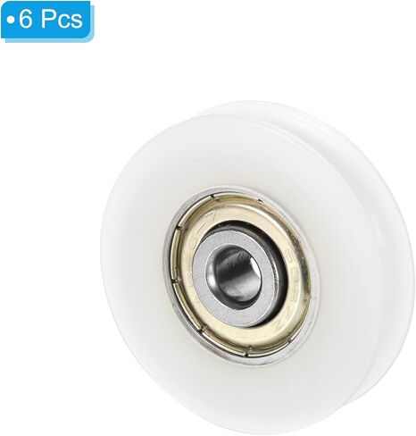 PATIKIL Nylon U Groove Pulley Wheel 5x21x7mmmm, 6 Pack Bearing Guide Track Sliding Conveyor Roller for Door Window Drawer Hardware Driving Mechanical, White in Saudi Arabia