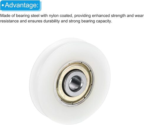 PATIKIL Nylon U Groove Pulley Wheel 5x21x7mmmm, 6 Pack Bearing Guide Track Sliding Conveyor Roller for Door Window Drawer Hardware Driving Mechanical, White in Saudi Arabia